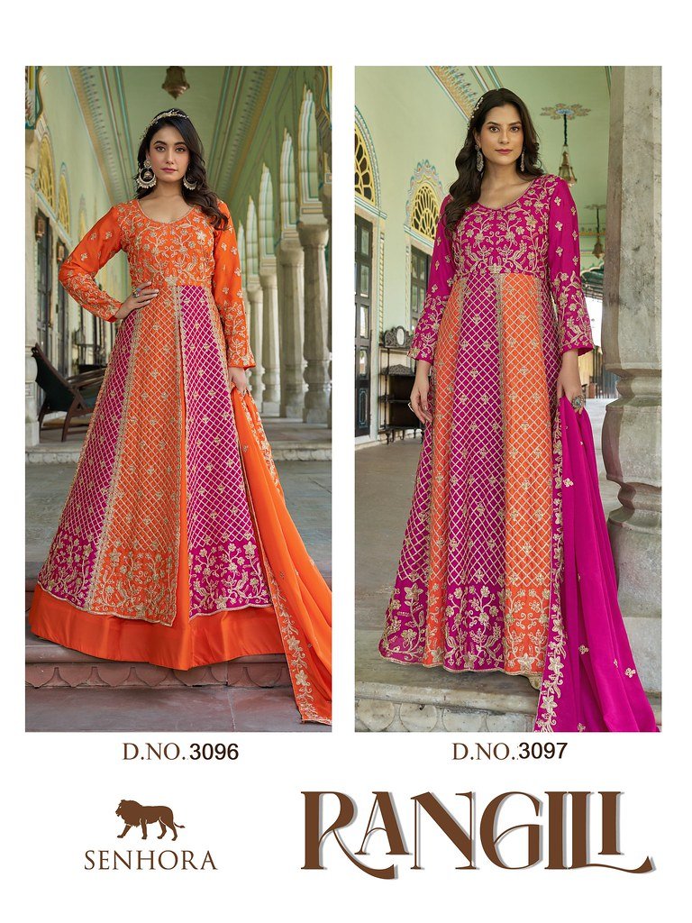 RANGILI BY SENHORA 3096 TO 3097 SERIES HEAVY DESIGNER CHINON GOWNS