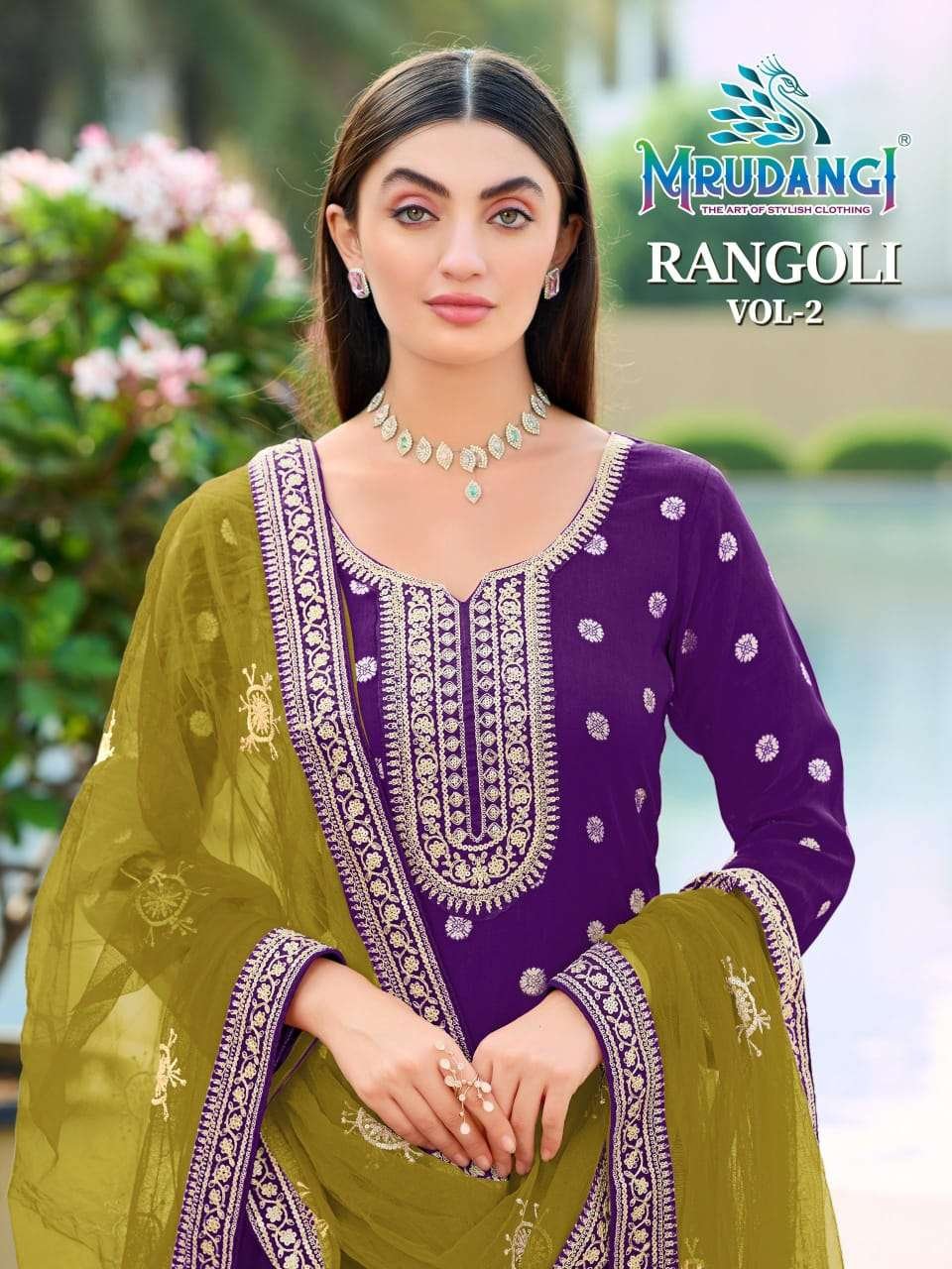 RANGOLI VOL-2 BY MRUDANGI 761 TO 763 SERIES VISCOSE JACQUARD DRESSES