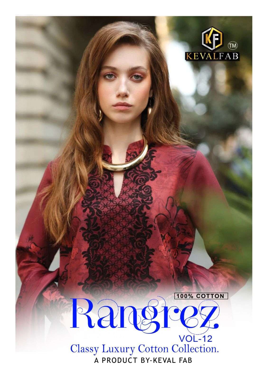RANGREZ VOL-12 BY KEVAL FAB 12001 TO 12006 SERIES COTTON PAKISTANI DRESSES