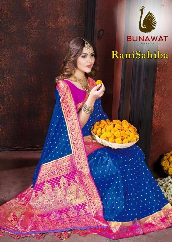 RANI SAHIBA BY BUNAWAT 1001 TO 1006 SERIES FANCY DESIGNER SILK SAREES