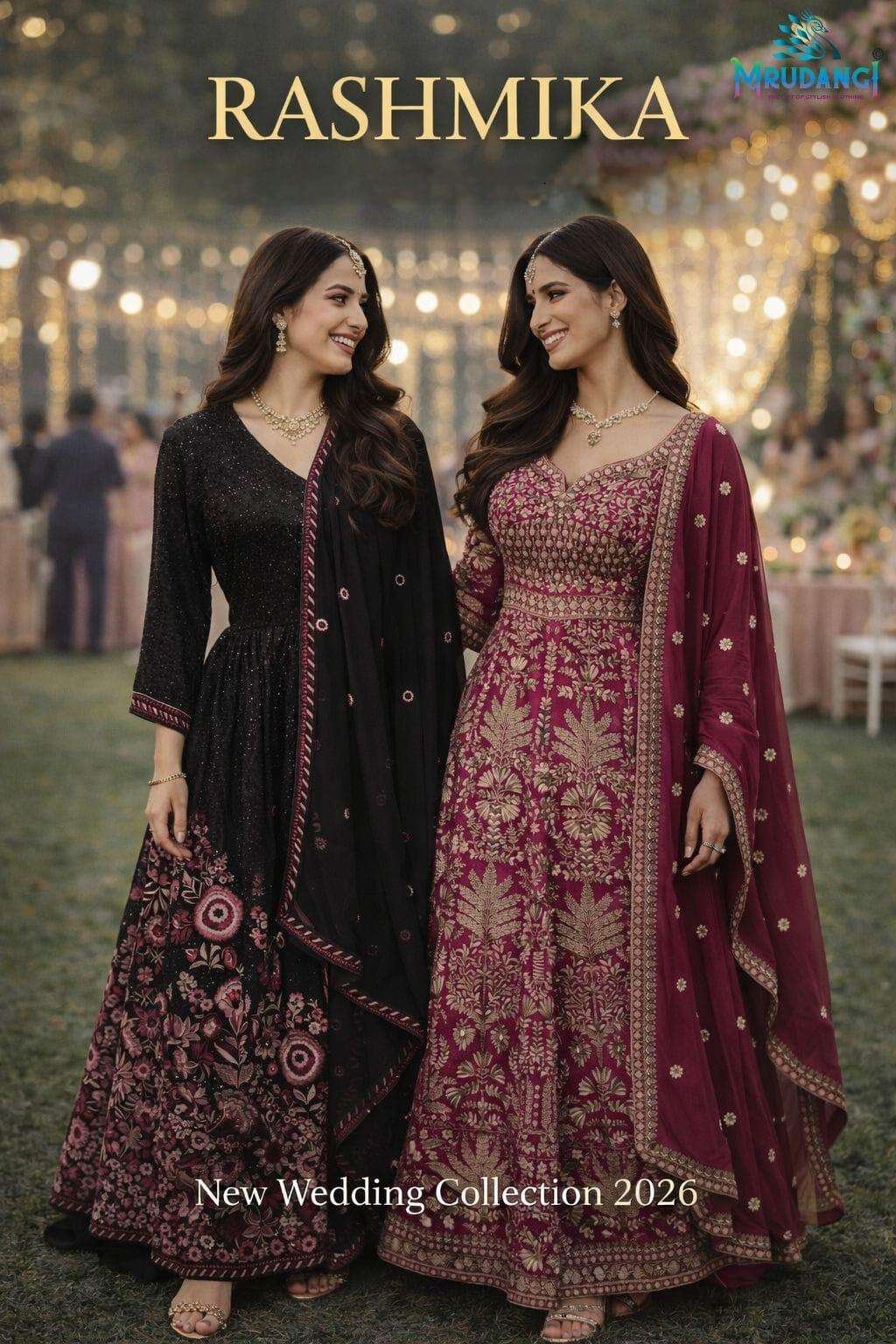 RASHMIKA BY MRUDANGI 879 TO 880 SERIES PREMIUM REAL GEORGETTE GOWNS