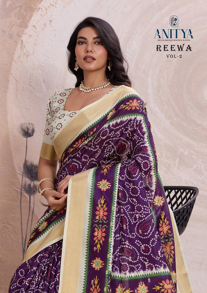 REEWA VOL-2 BY ANITYA 5001 TO 5010 SERIES FANCY DESIGNER SILK SAREES