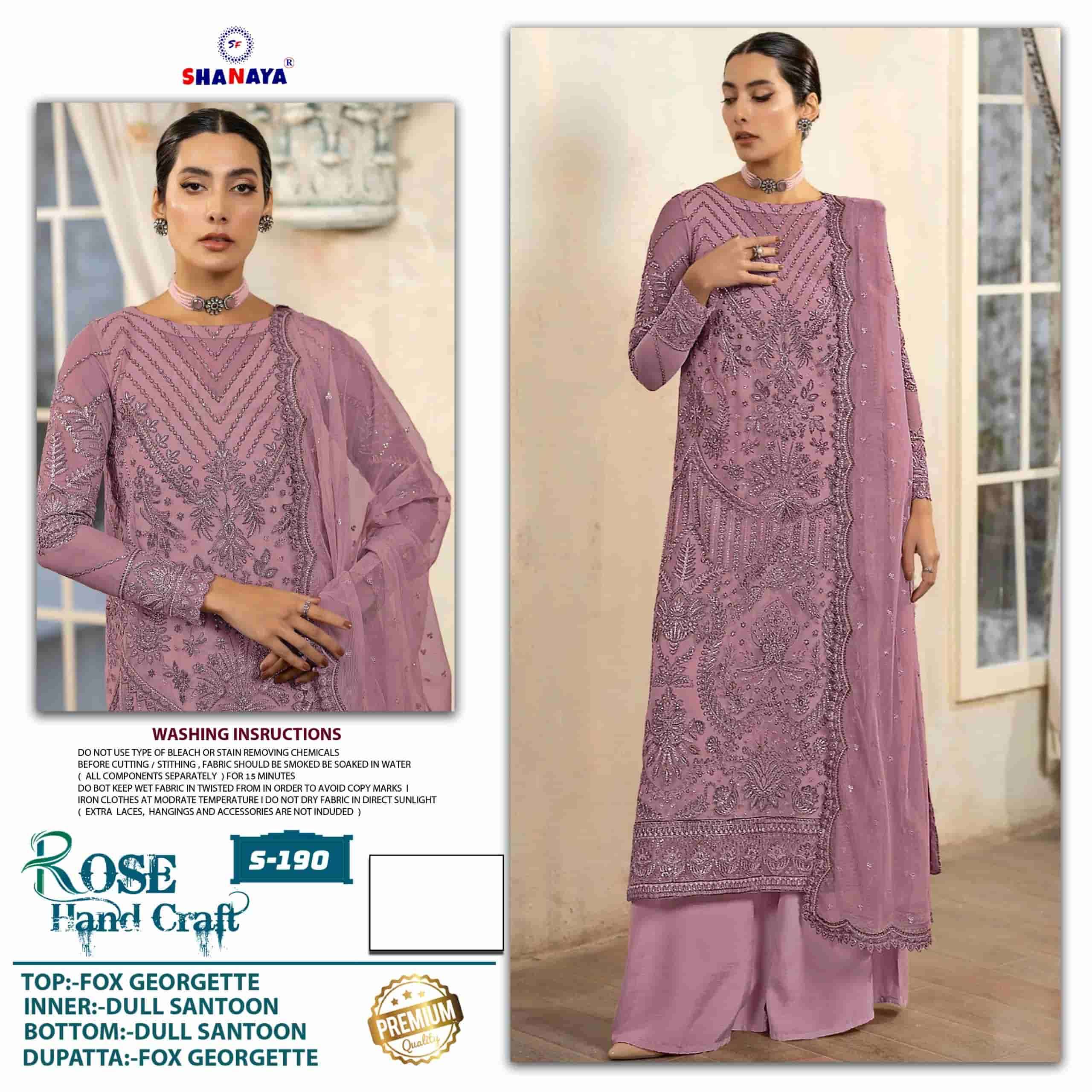 ROSE HAND CRAFT S-190 BY SHANAYA FASHION FAUX GEORGETTE PAKISTANI DRESS