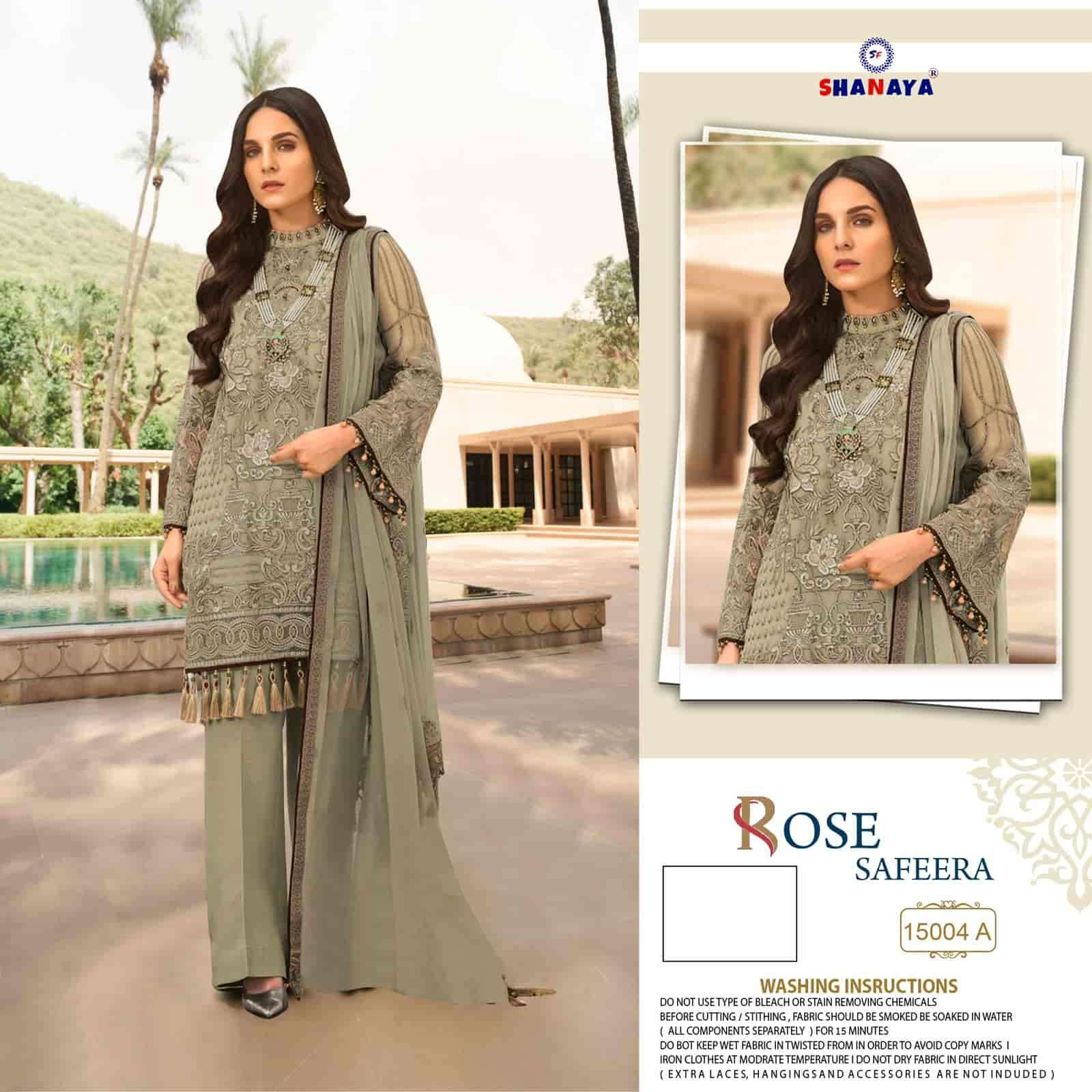 ROSE SAFEERA NX BY SHANAYA FASHION 15004-A TO 15004-C SERIES FAUX GEORGETTE DRESSES