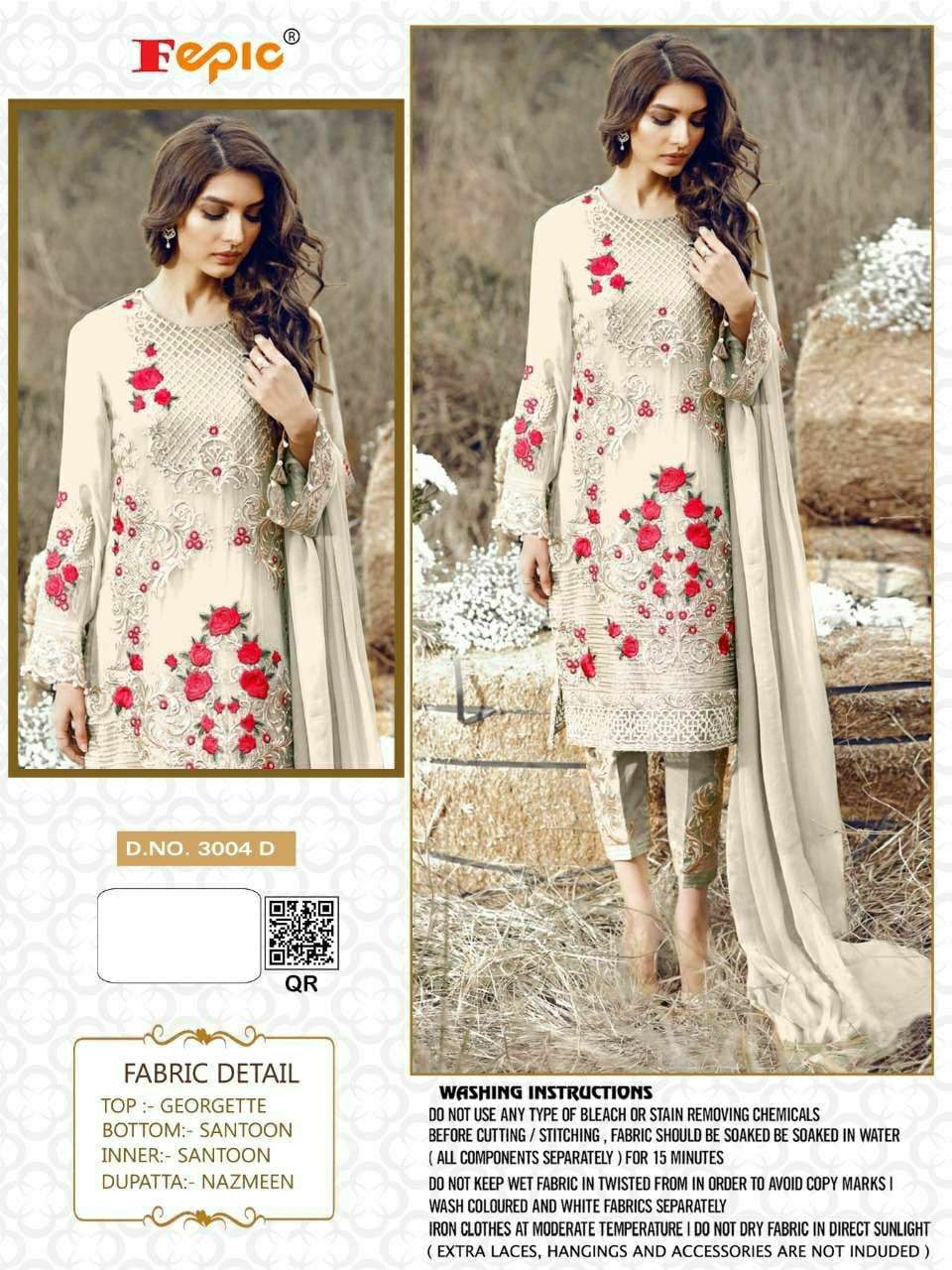 ROSEMEEN 3004-D BY FEPIC HEAVY DESIGNER GEORGETTE PAKISTANI DRESS