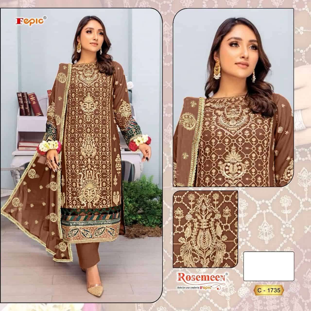 ROSEMEEN C-1735 COLOURS BY FEPIC HEAVY ORGANZA PAKISTANI DRESSES