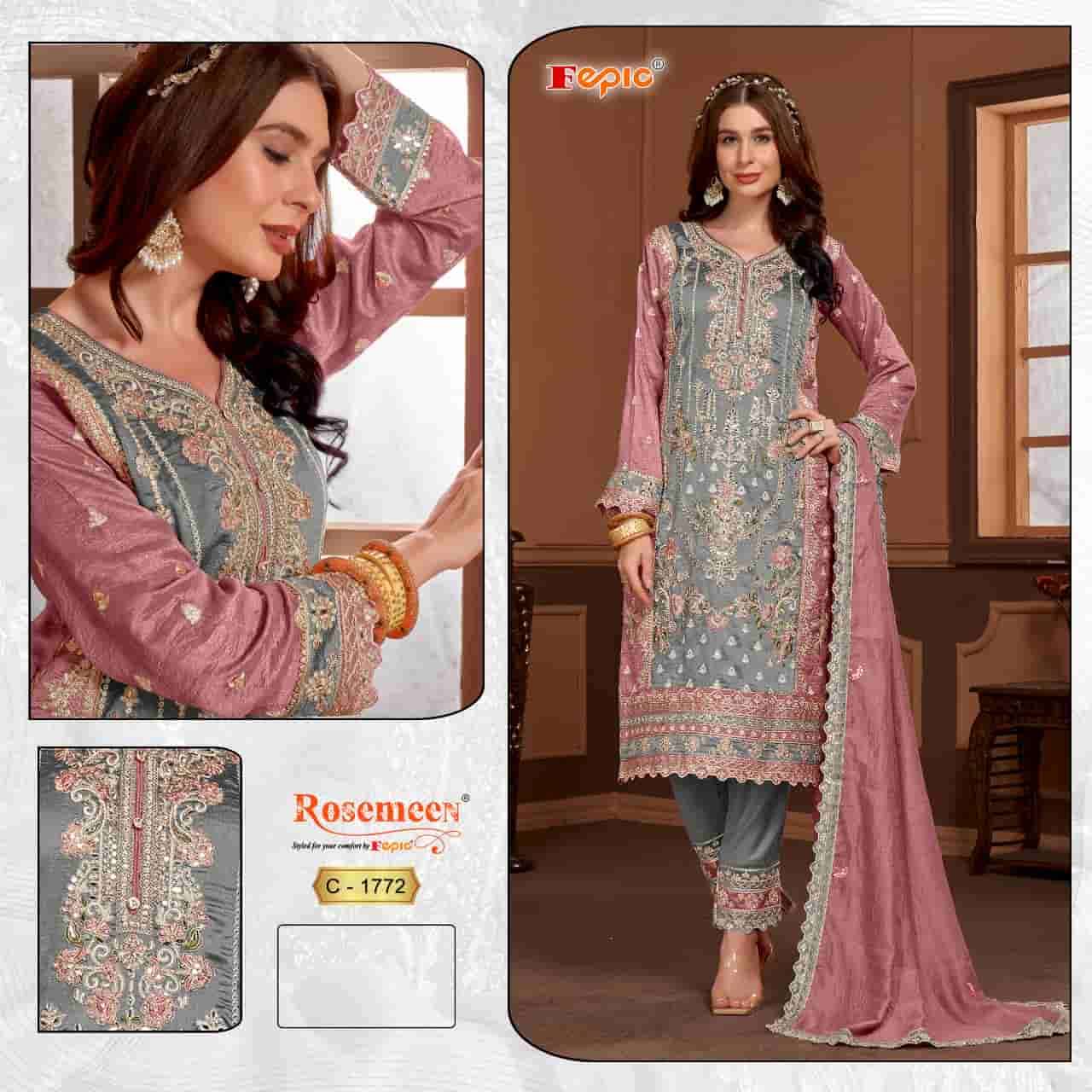 ROSEMEEN C-1772 COLOURS BY FEPIC HEAVY VICHITRA SILK PAKISTANI DRESSES