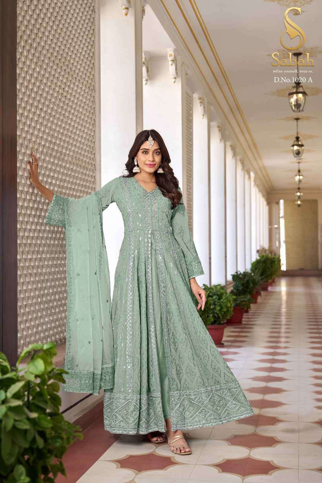 RUHANI BY SABAH 1020-A TO 1020-E SERIES HEAVY FAUX GEORGETTE DRESSES