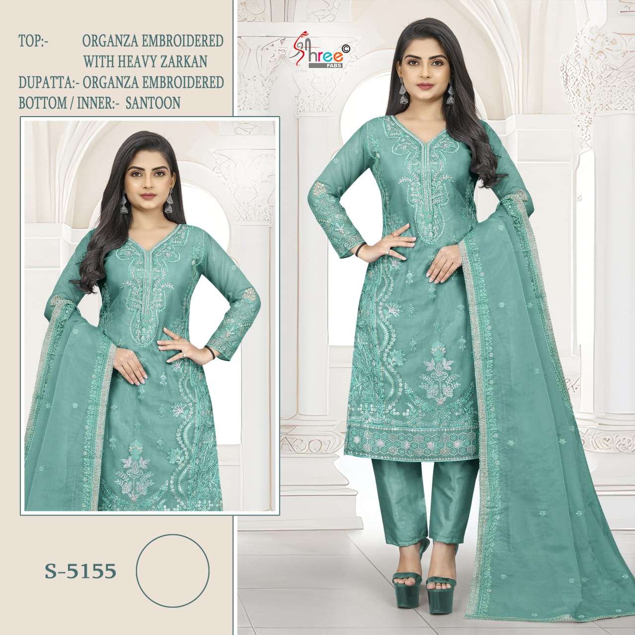 S-5155 COLOURS BY SHREE FABS FANCY DESIGNER ORGANZA PAKISTANI DRESSES