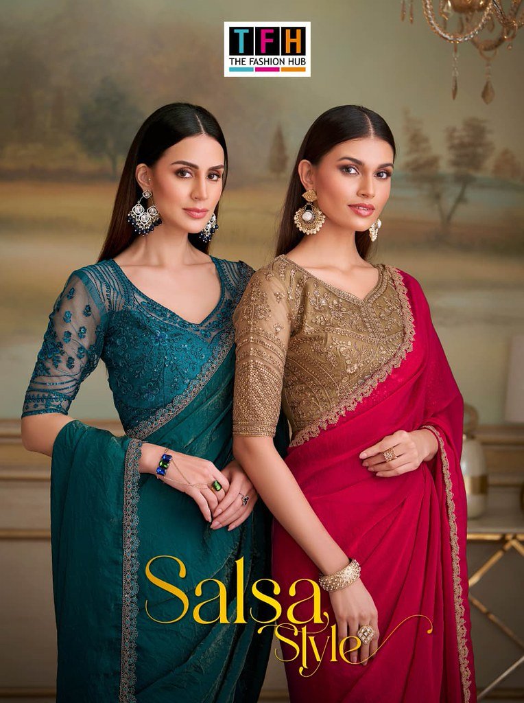 SALSA STYLE VOL-5 BY TFH 8101 TO 8116 SERIES GEORGETTE SILK SAREES