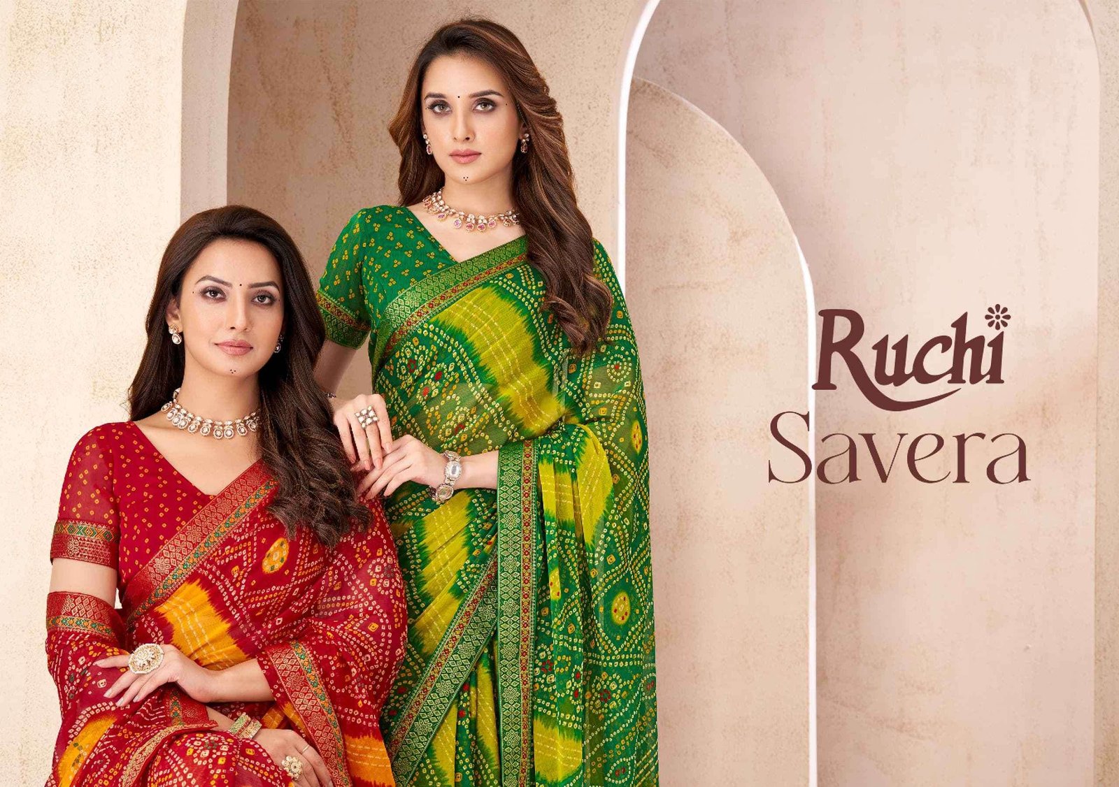 SAVERA 43001 SERIES BY RUCHI 43001-A TO 43003-D SERIES CHIFFON SAREES
