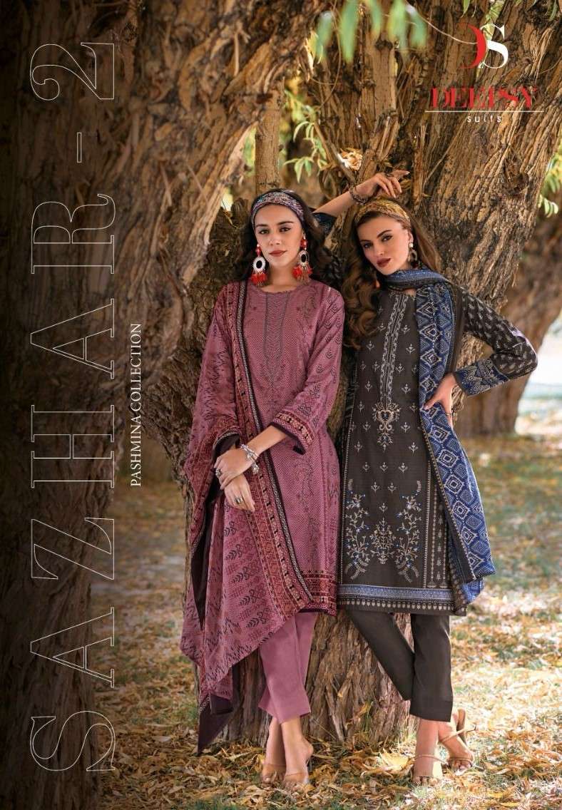 SAZHAR VOL-2 BY DEEPSY SUITS 2001 TO 2008 SERIES PASHMINA DRESSES