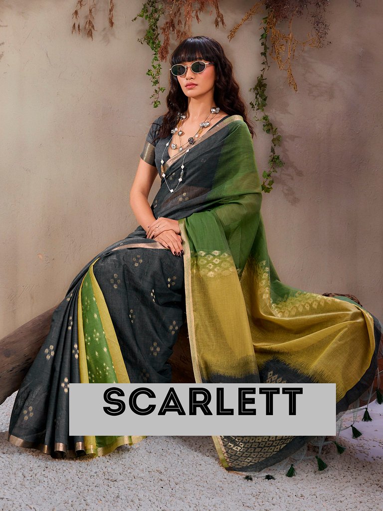 SCARLETT BY RAJTEX 001 TO 005 SERIES FANCY VISCOSE COTTON SAREES