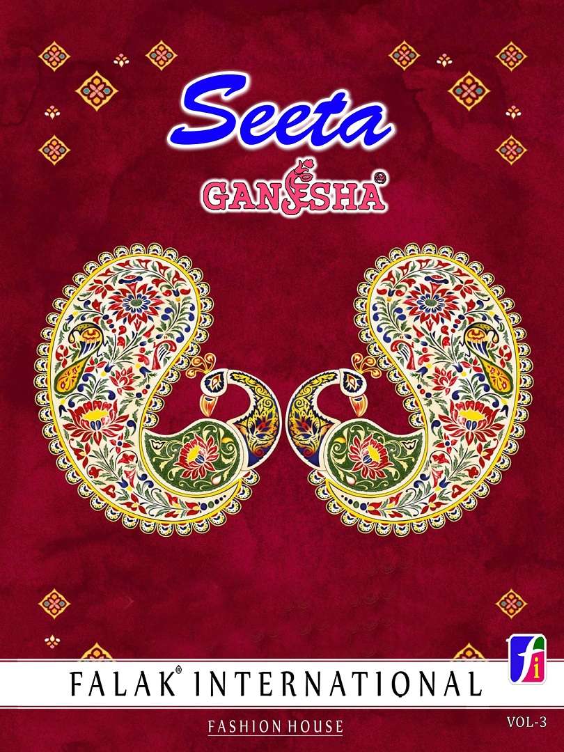 SEETA VOL-3 BY GANESHA 3006 TO 3015 SERIES COTTON PRINTED SAREES