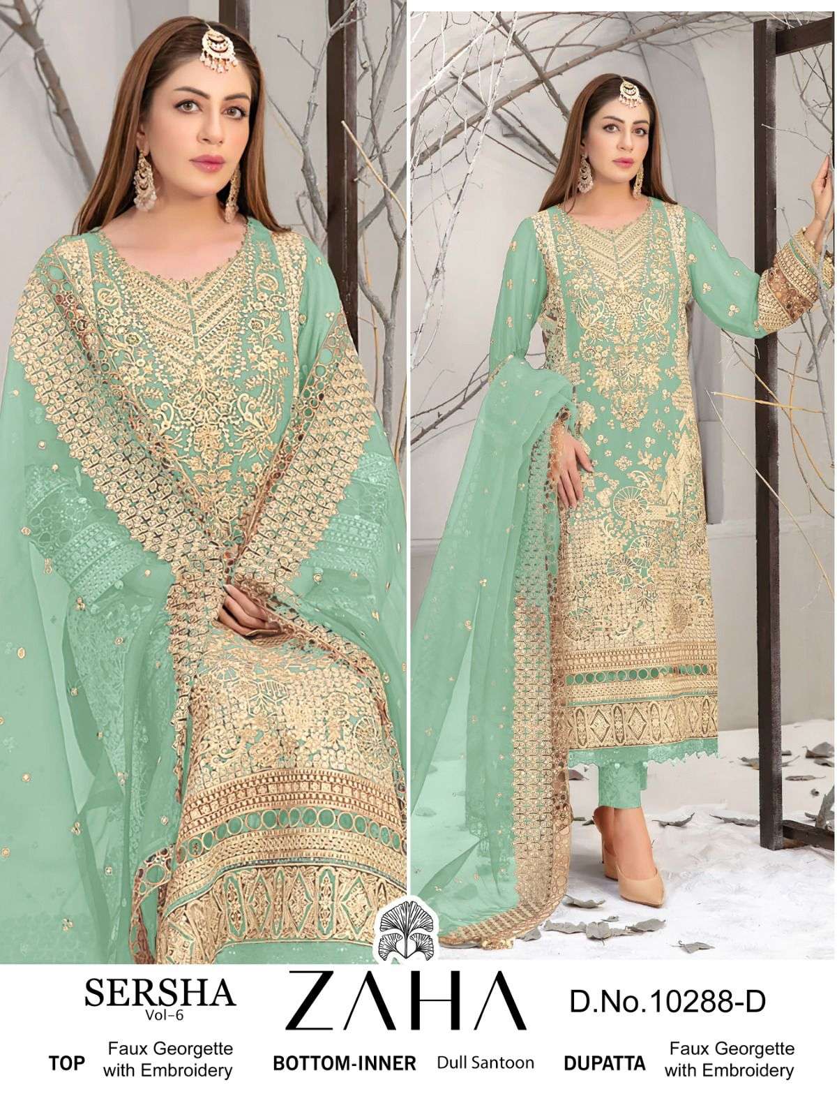 SERSHA VOL-6 BY ZAHA 10288-A TO 10288-D SERIES FAUX GEORGETTE DRESSES