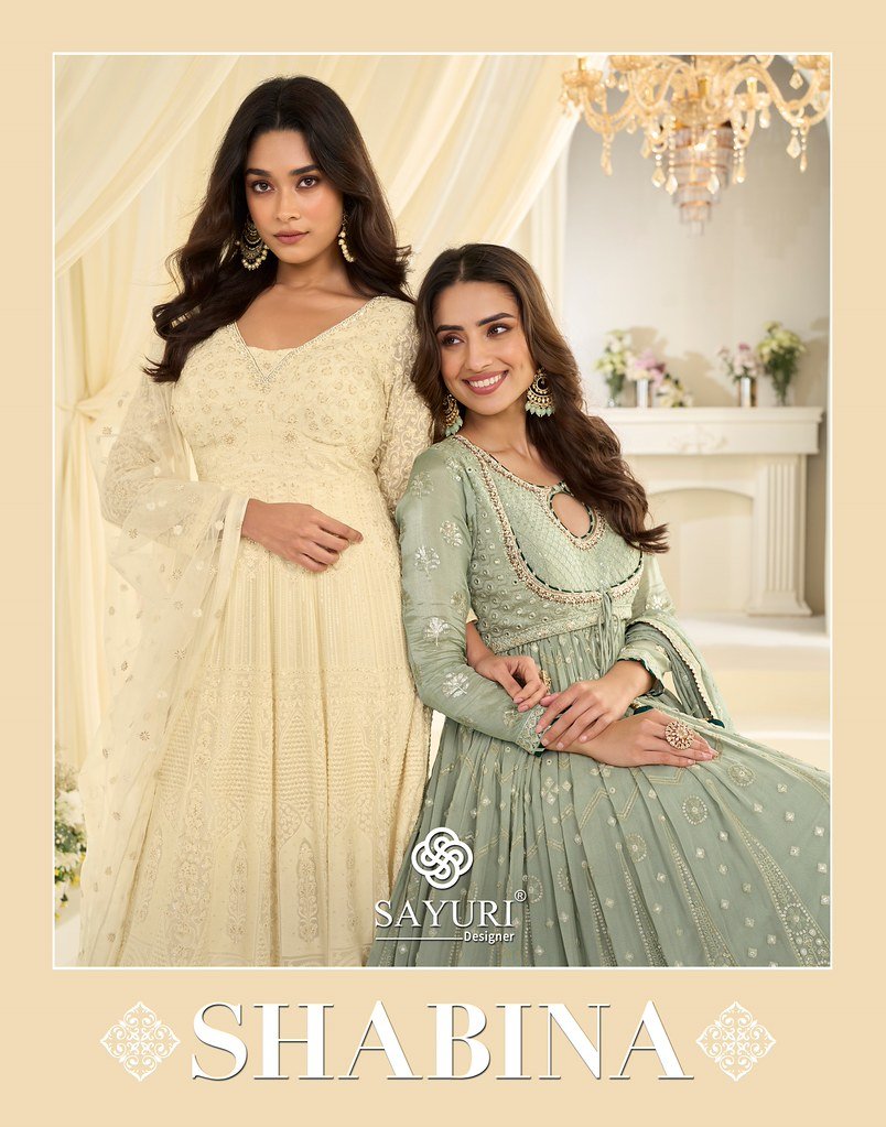 SHABINA BY SAYURI 10155 TO 10156 SERIES HEAVY REAL GEORGETTE GOWNS