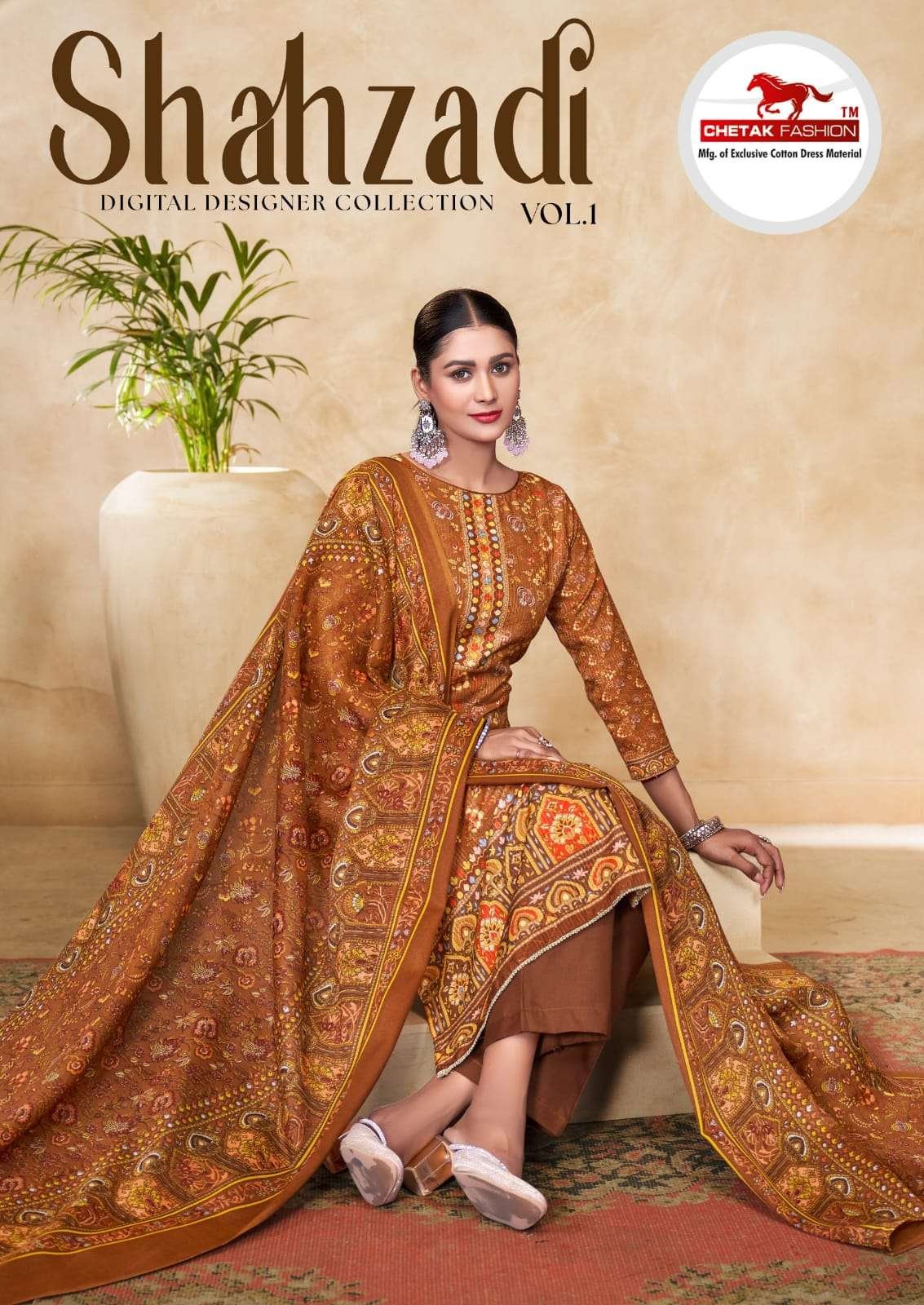 SHAHZADI VOL-1 BY CHETAK FASHION 1001 TO 1010 SERIES COTTON DRESSES