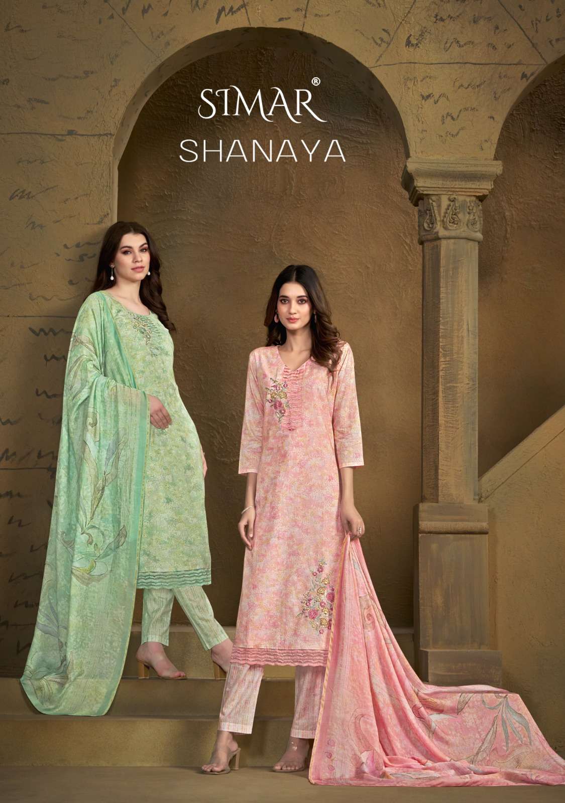 SHANAYA BY SIMAR 5007-A TO 5007-D SERIES DESIGNER PURE COTTON LAWN DRESSES