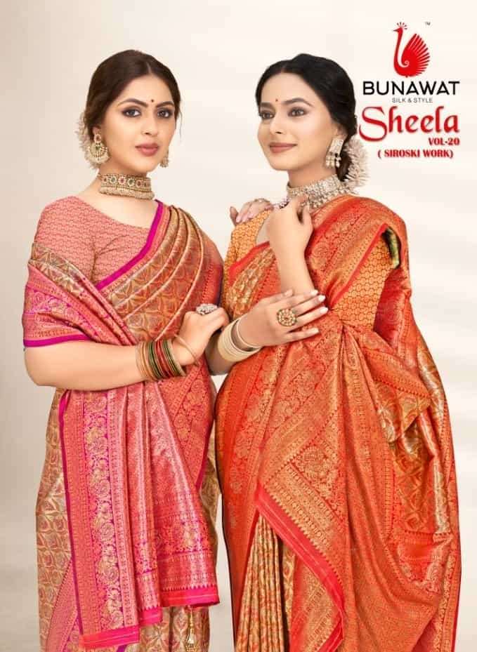 SHEELA VOL-20 BY BUNAWAT 1001 TO 1004 SERIES HEAVY BANARASI SILK SAREES