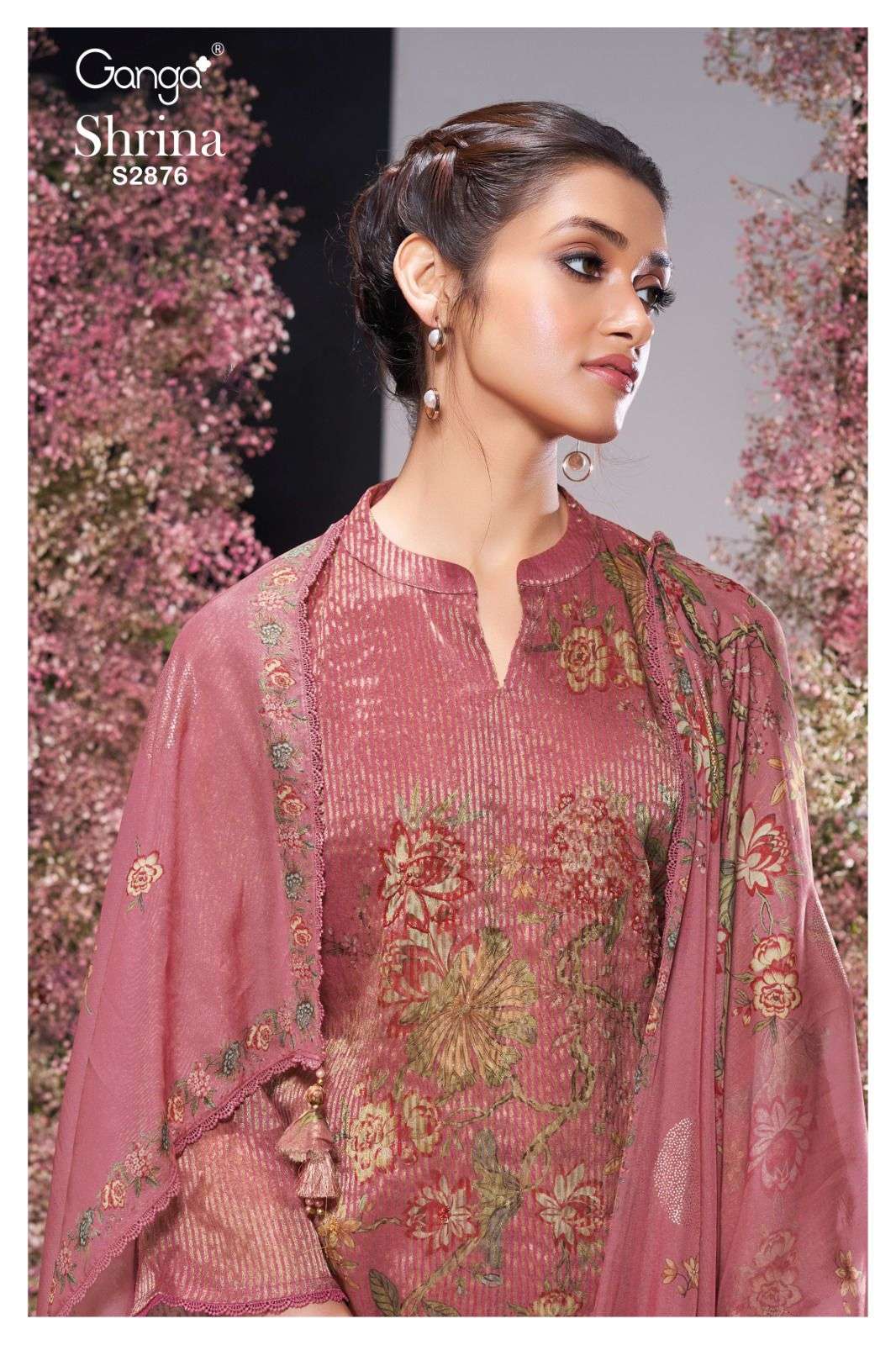 SHRINA 2876 BY GANGA FASHIONS 2876-A AND 2876-B ORGANZA JACQUARD DRESSES