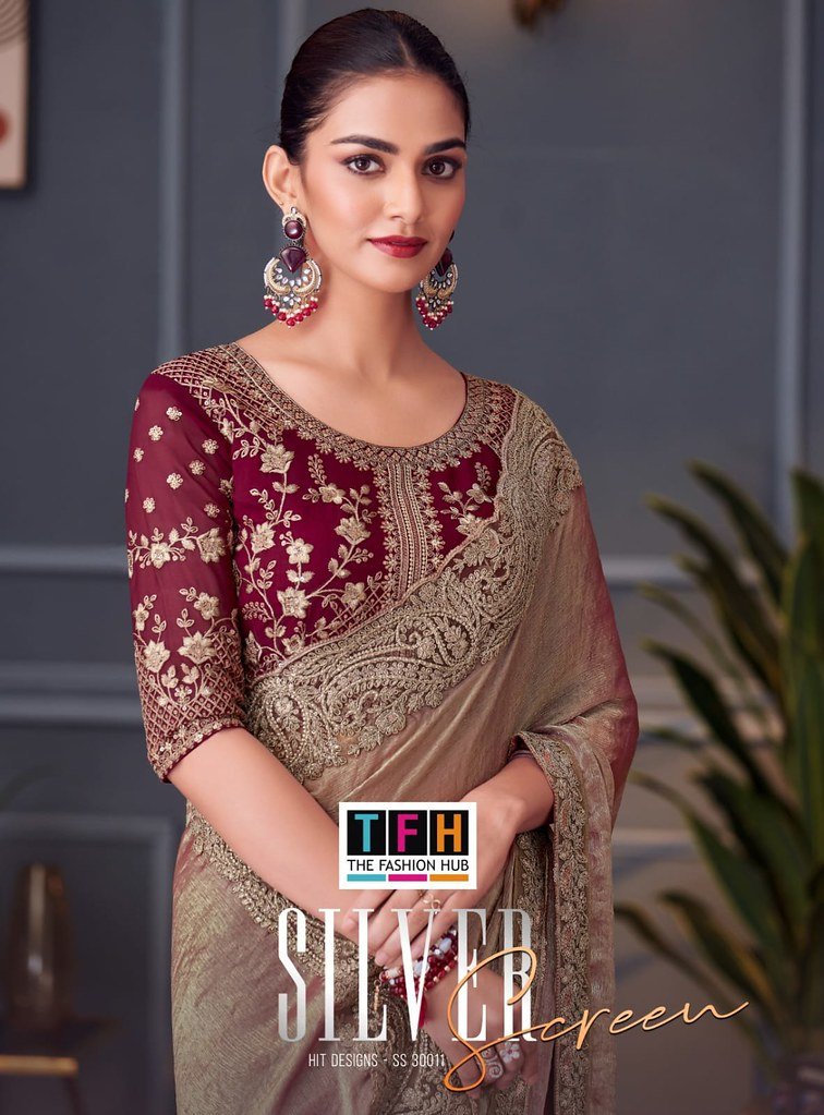 SILVER SCREEN 30011 HIT DESIGNS BY TFH 30011-A TO 30011-F SERIES SILK SAREES
