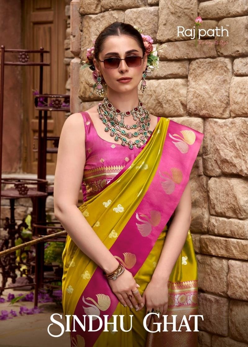 SINDHU GHAT BY RAJPATH 546 TO 553 SERIES FANCY SOFT SATIN SILK SAREES