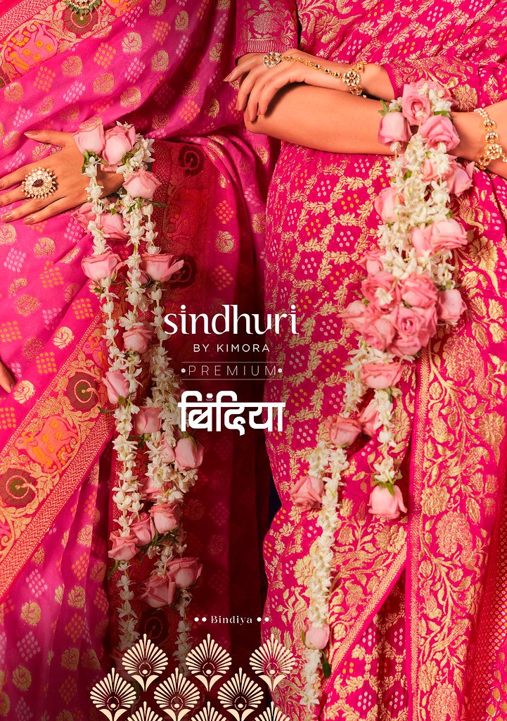 SINDHURI BINDIYA BY KIMORA 481 TO 491 SERIES KHADI GEORGETTE SAREES