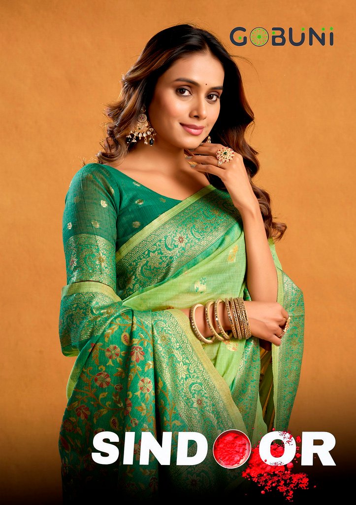 SINDOOR BY GOBUNI 1401 TO 1405 SERIES FANCY DESIGNER SPUN COTTON SAREES