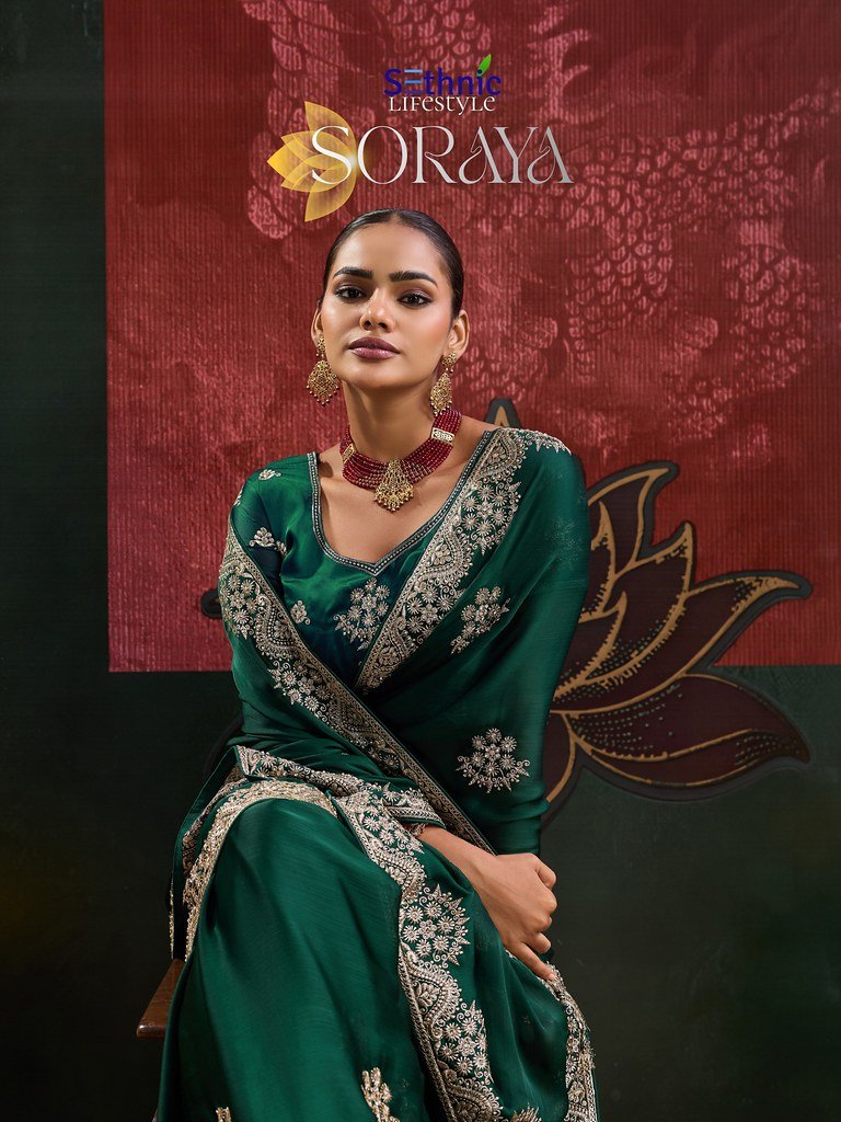SORAYA BY SETHNIC 149001 TO 149004 SERIES FANCY SATIN CHIFFON SAREES