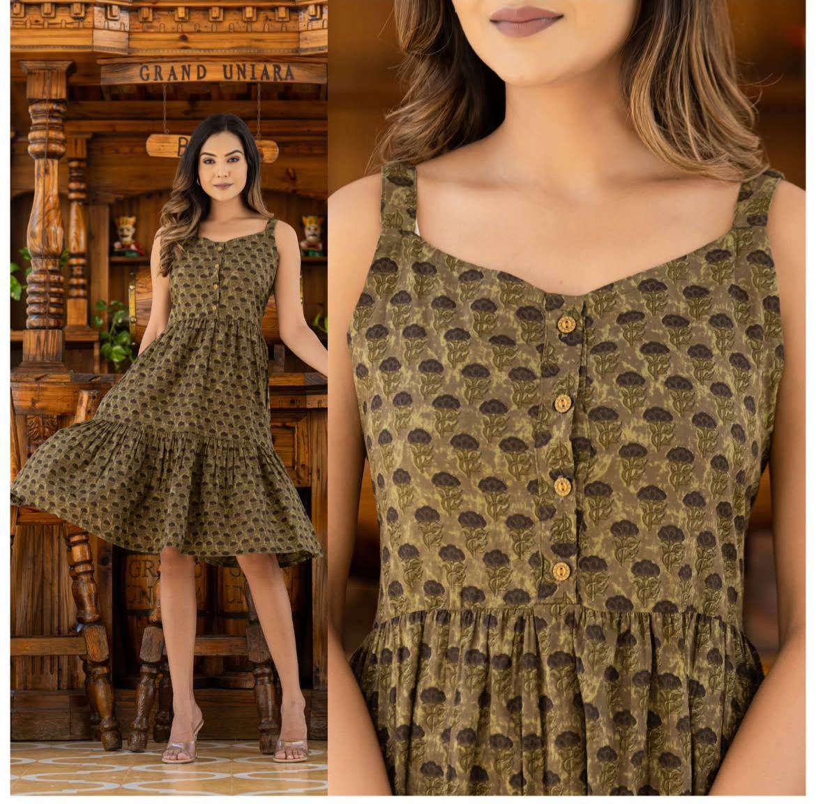 SPRING BY SUSWANI FANCY DESIGNER SLEEVELESS COTTON PRINTED KURTIS