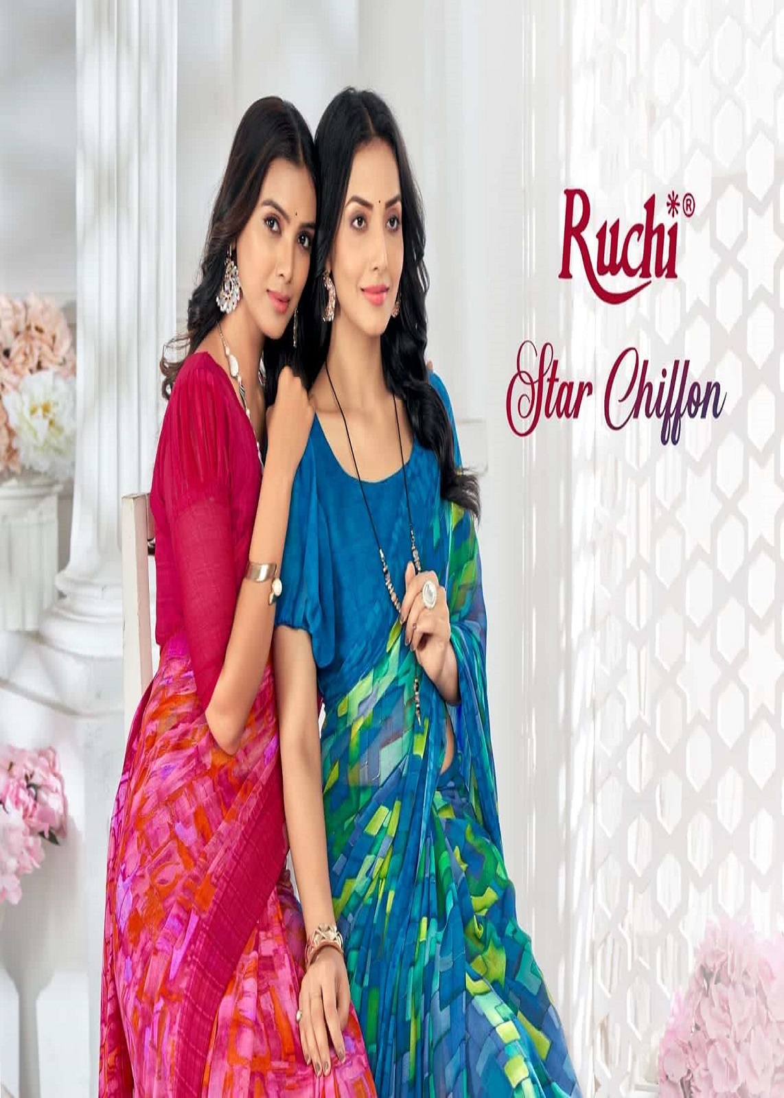 STAR CHIFFON VOL-159 BY RUCHI 33501-A TO 33506-B SERIES CHIFFON SAREES