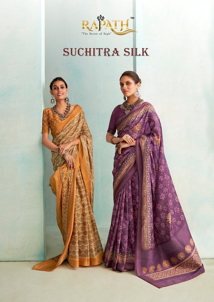 SUCHITRA SILK BY RAJPATH 360001 TO 360010 SERIES HANDLOOM PRINT SAREES