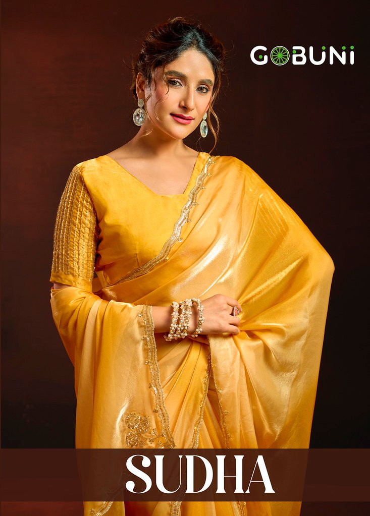 SUDHA BY GOBUNI 5701 TO 5706 SERIES FANCY DESIGNER FENDI SATIN SAREES