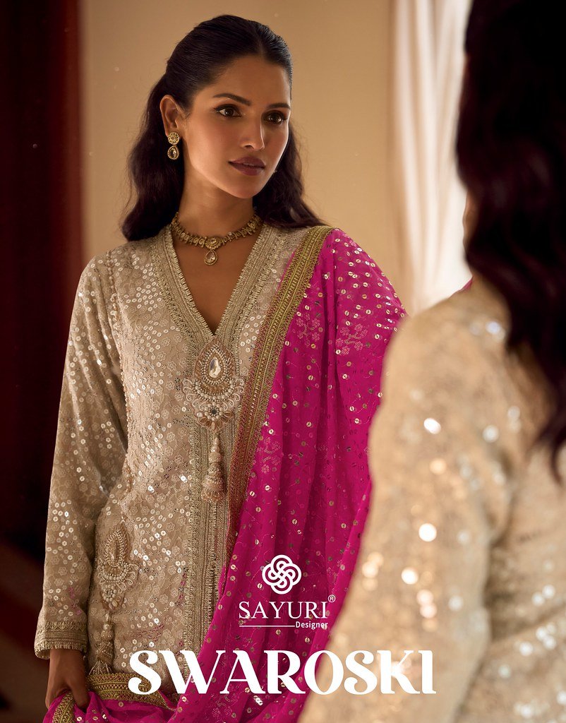 SWAROSKI BY SAYURI 10196 TO 10199 SERIES HEAVY GEORGETTE DRESSES