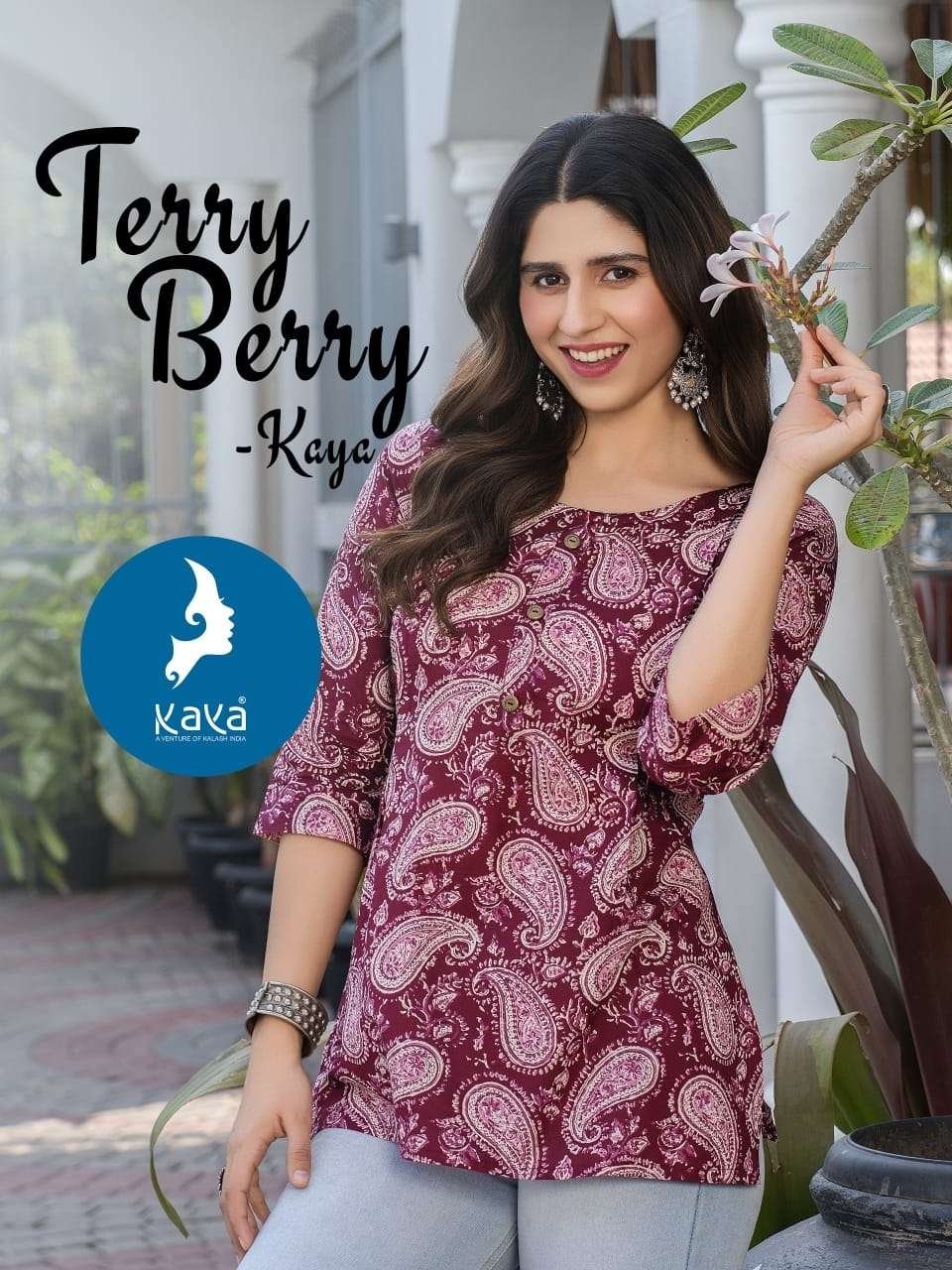 TERRY BERRY BY KAYA 01 TO 06 SERIES COTTON CAMBRIC PRINT SHORT TOPS