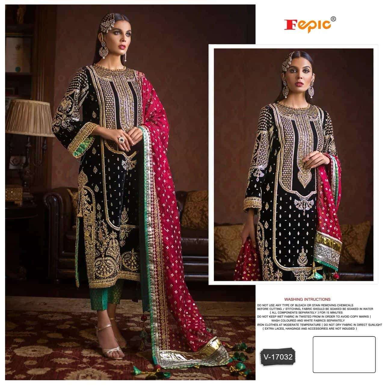 V-17032 COLOURS BY FEPIC FANCY DESIGNER VELVET PAKISTANI DRESSES