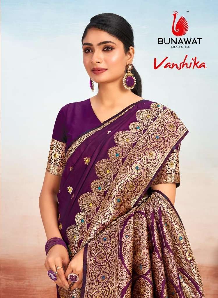 VANSHIKA BY BUNAWAT 1001 TO 1006 SERIES FANCY DESIGNER SILK SAREES