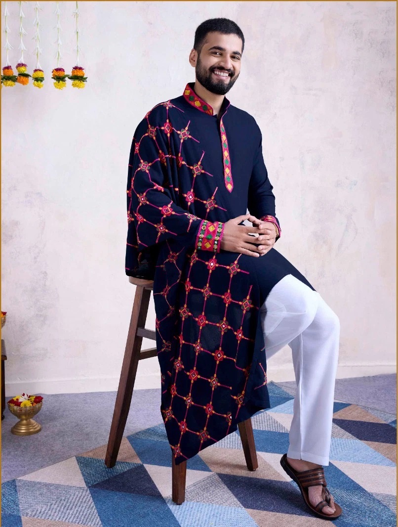 VASTRA VOL-7 BY SHUBHVASTRA 6071 TO 6073 SERIES RAYON MENS KURTAS WITH DUPATTA