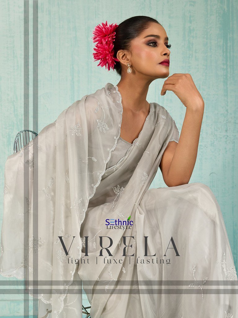 VIRELA BY SETHNIC 94001 TO 94002 SERIES FANCY VISCOSE CRYSTAL SAREES