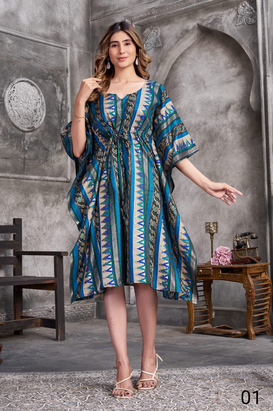 VOUCH KAFTAN BY SUSWANI FANCY DESIGNER MUSLIN WITH FOIL PRINT KAFTANS