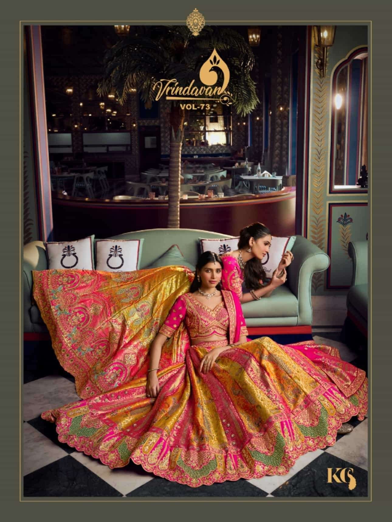 VRINDAVAN VOL-73 BY ROYAL 10380 TO 10385 SERIES HEAVY SILK LEHENGAS