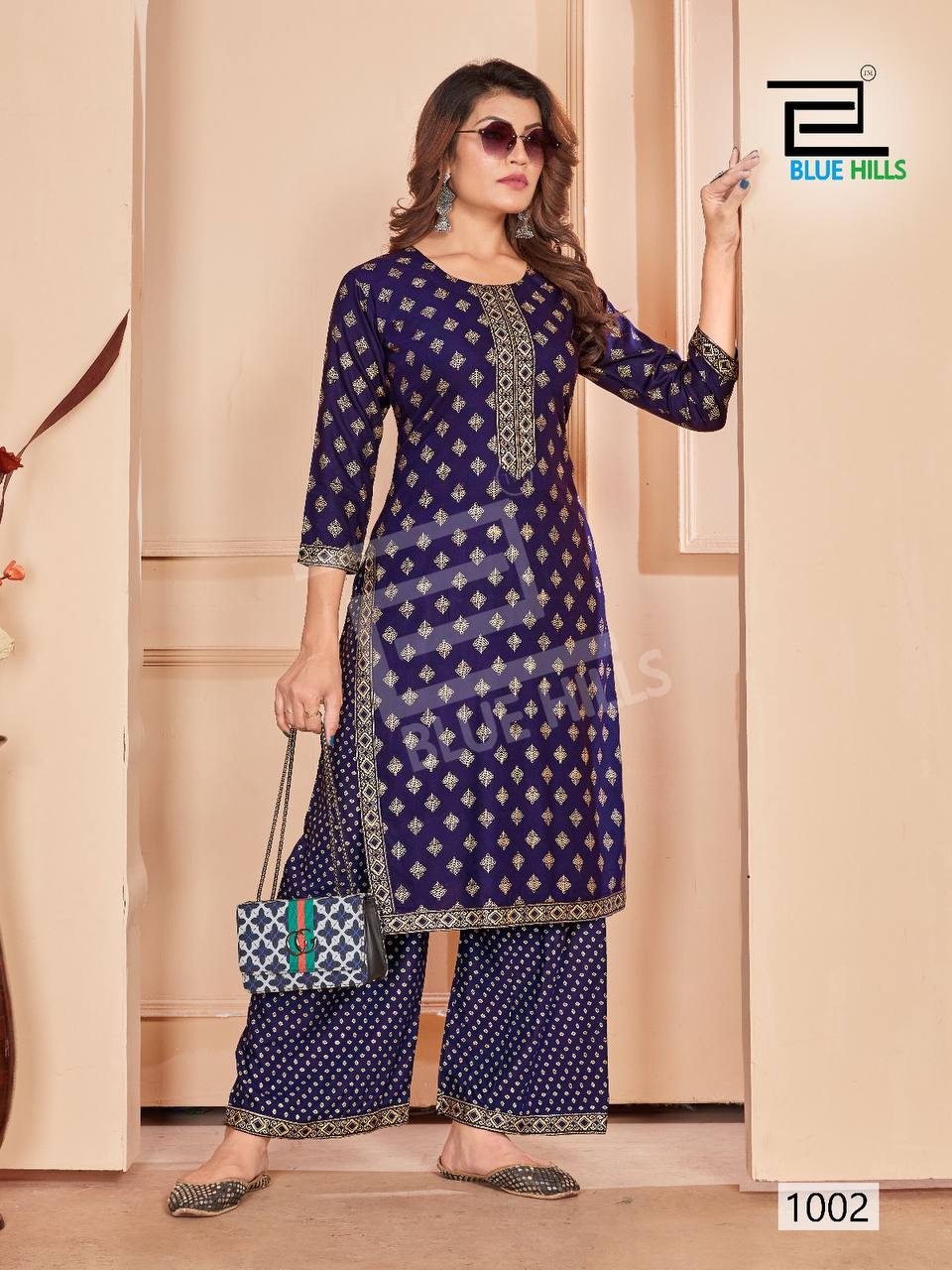 WALKWAY BY BLUE HILLS DESIGNER 14 KG RAYON PRINT KURTIS WITH PALAZZO