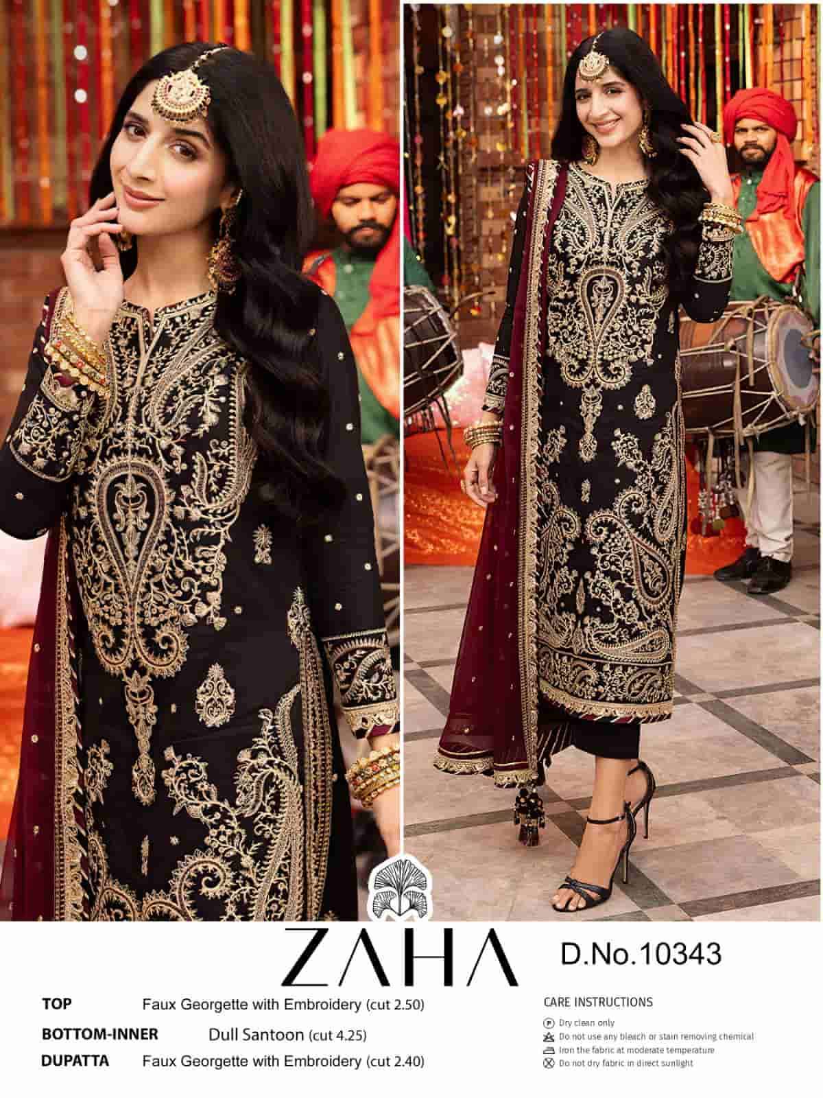 ZAHA 10343 HIT DESIGN BY ZAHA HEAVY FAUX GEORGETTE PAKISTANI DRESS