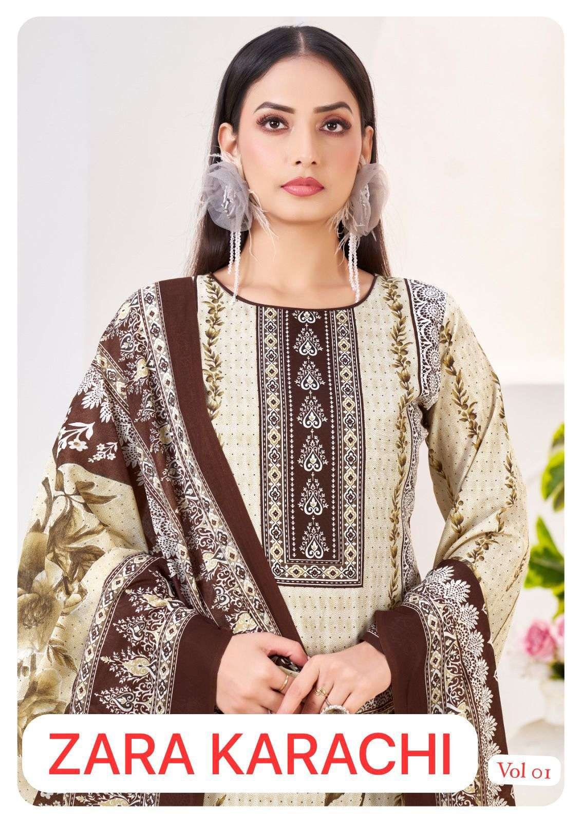 ZARA KARACHI VOL-1 BY CHETAK FASHION 1001 TO 1008 SERIES COTTON DRESSES