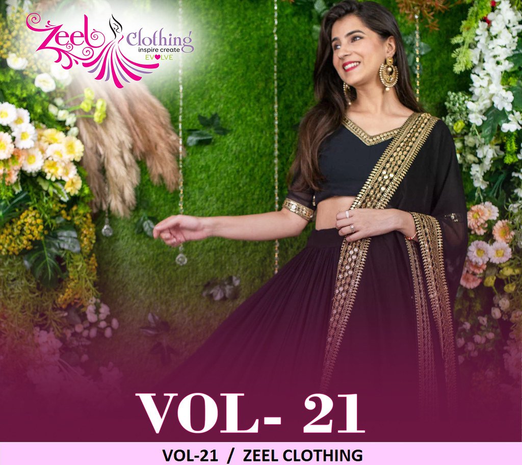 ZEEL VOL-21 BY ZEEL CLOTHING 15059 TO 15064 SERIES GEORGETTE LEHENGAS