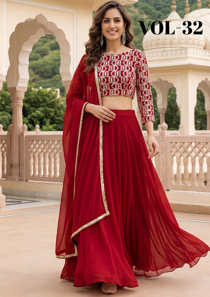 ZEEL VOL-32 BY ZEEL CLOTHING 15050 SERIES DESIGNER GEORGETTE LEHENGAS