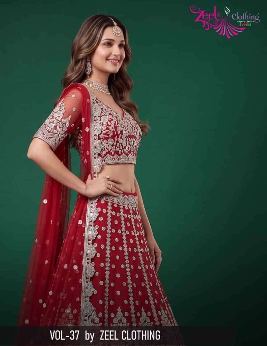 ZEEL VOL-37 BY ZEEL CLOTHING 6013 SERIES DESIGNER SOFT NET LEHENGAS